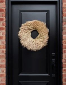 Couronne D'automne En Blé Artificiel 50x50 Cm - Décoration Porte Ou Mur | Pour Thanksgiving, Récolte, Ambiance Chaleureuse