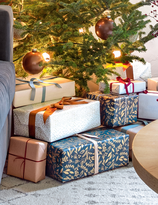 Sac Cadeau Noël en Tissu - Emballage cadeau Arbres de Noël