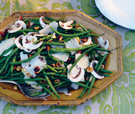 Recette Salade de haricots verts, parmesan et noix
